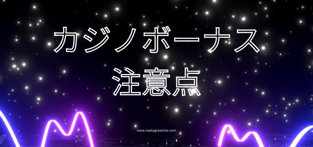 カジノボーナスの注意点